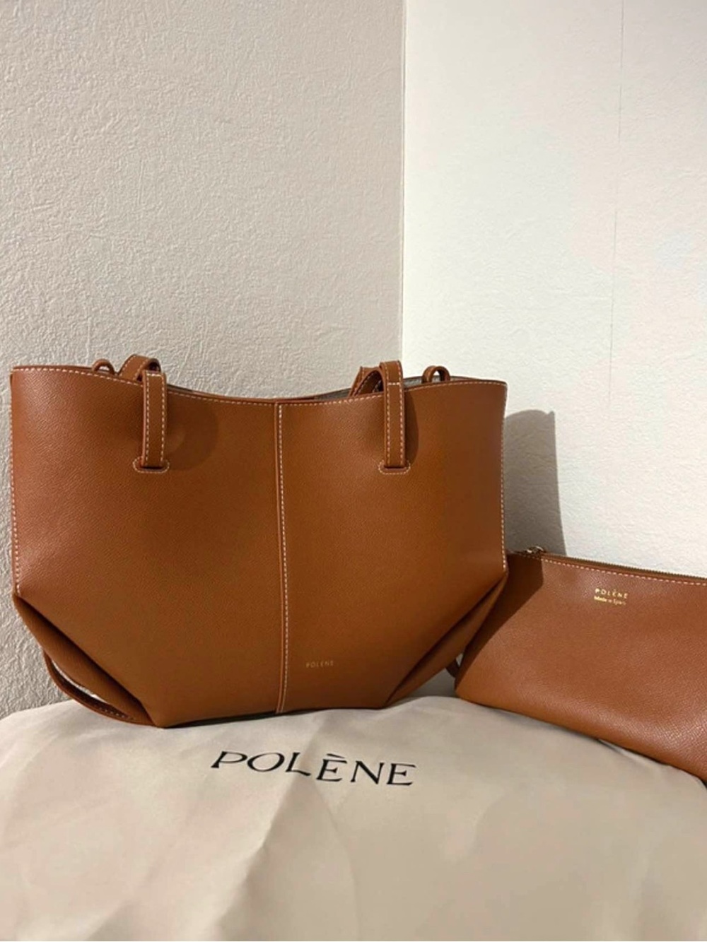 Polene Cyme Mini Bag in Camel